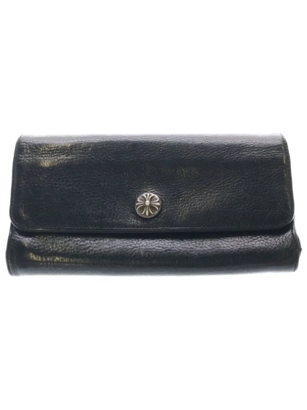 Chrome Hearts Judy Cross Ball Button Leather Wallet Black